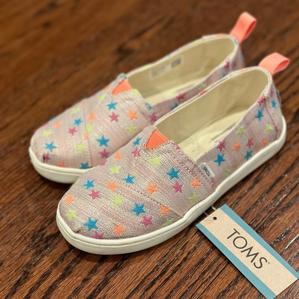 TOMS little girl size 13 slip on shoes